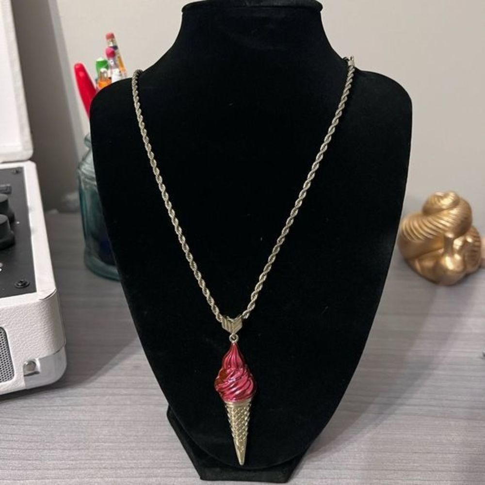 NASTY GAL Ice Cream Novelty Gold Chain Necklace